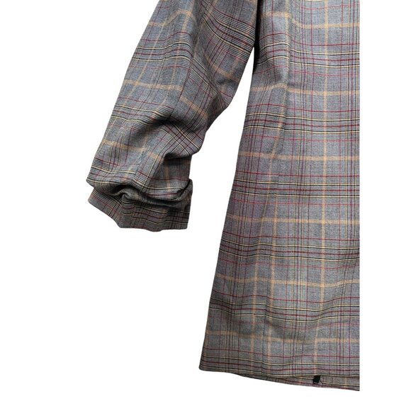 Express Womens Plaid Blazer XS Stretch Gray Scrunched Sleeve - Picture 12 of 13